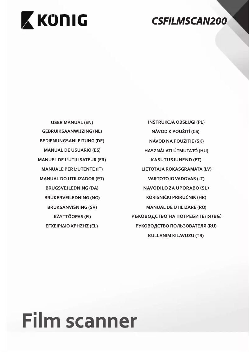 Page 1 de la notice Manuel utilisateur Konig CSFILMSCAN200
