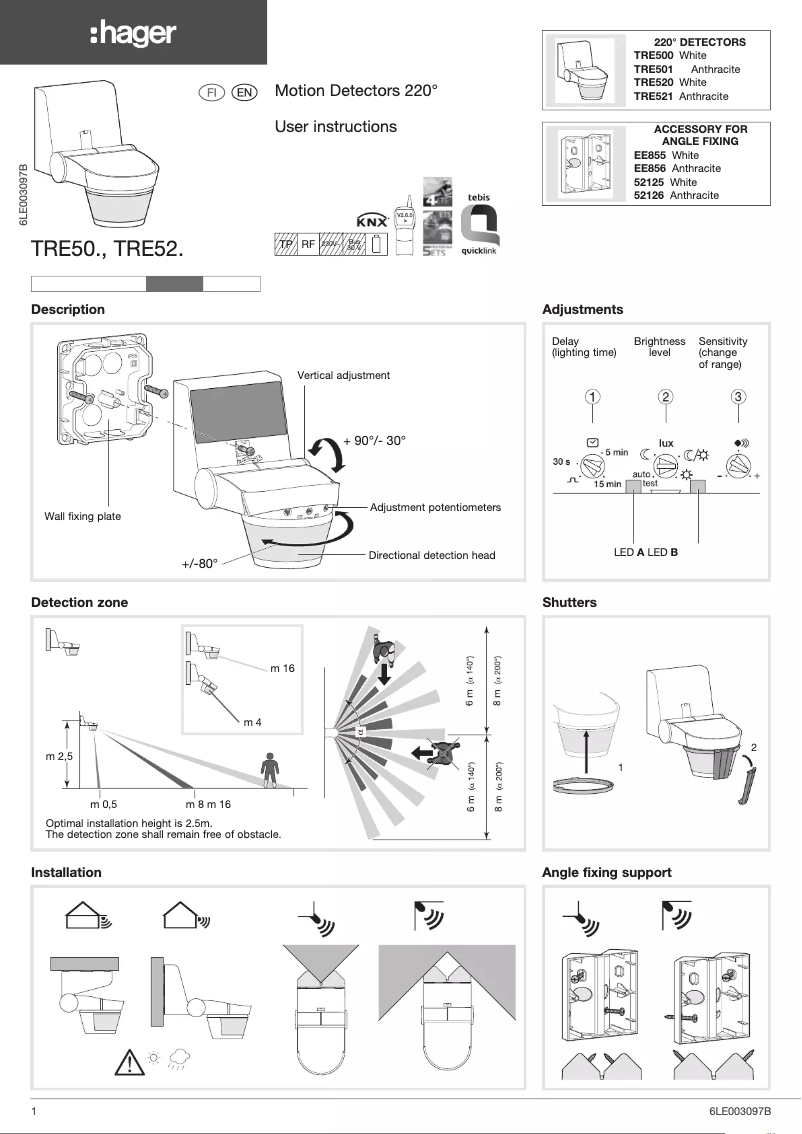 Image de la première page du manuel de l'appareil TRE500