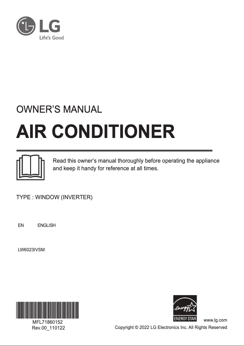 Page 1 de la notice Manuel utilisateur LG LW6023IVSM