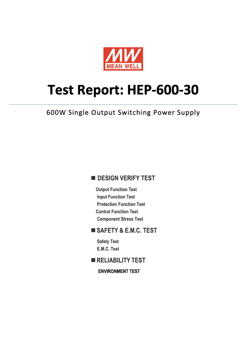 Image de la première page du manuel de l'appareil HEP-600-30