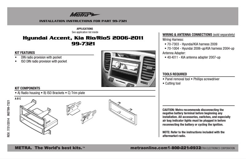 Image de la première page du manuel de l'appareil 99-7321