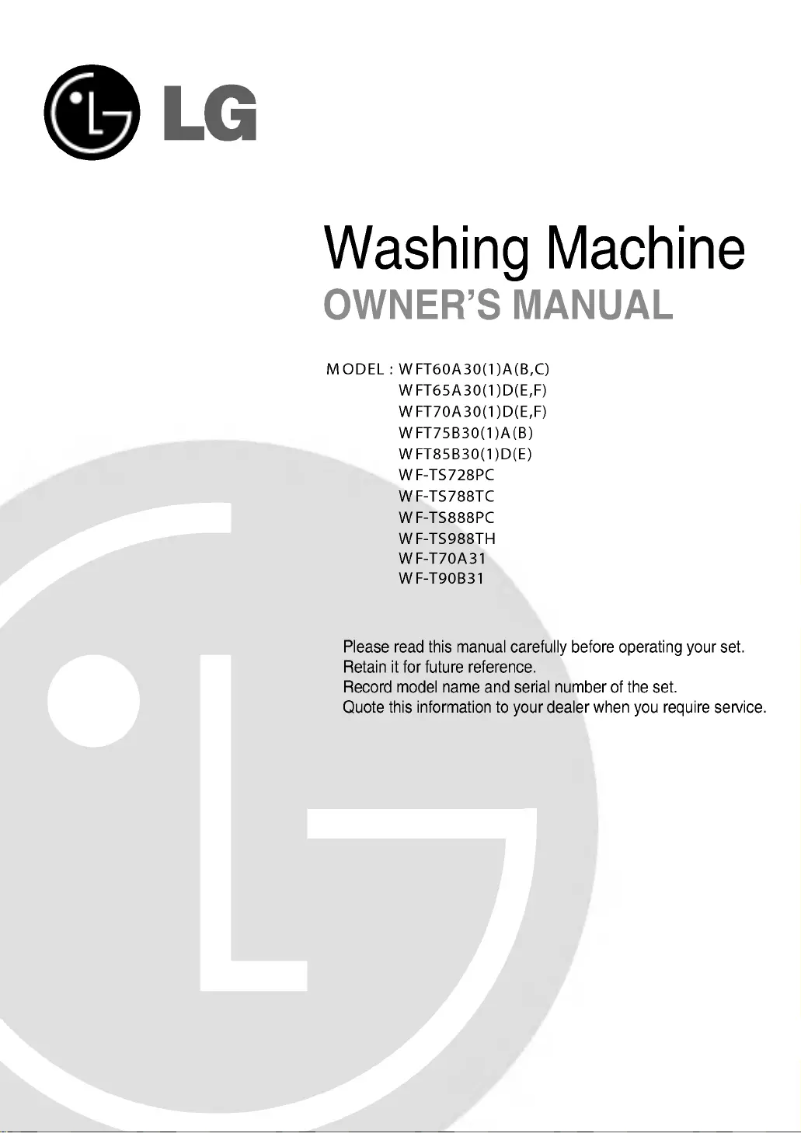 Image de la première page du manuel de l'appareil WF-TS788TC