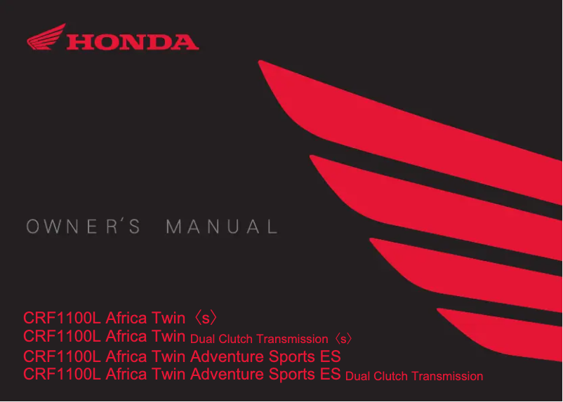 Page 1 de la notice Manuel utilisateur Honda CRF1100L (2024)