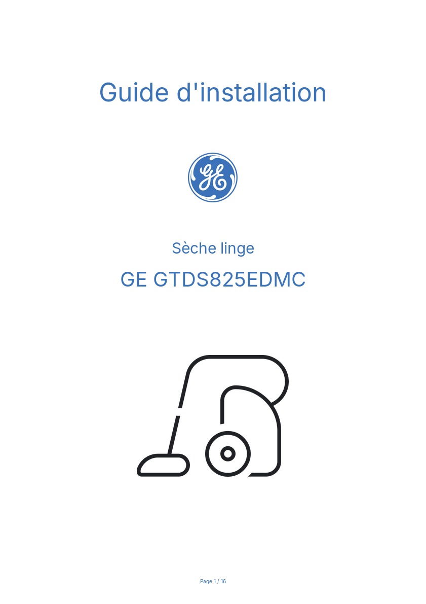 Image de la première page du manuel de l'appareil GTDS825EDMC