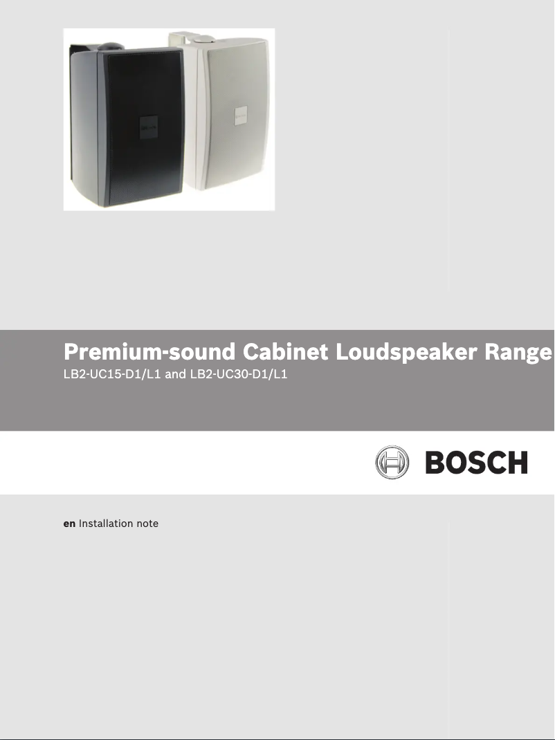 Page 1 de la notice Manuel utilisateur Bosch LB2-UC30-L1