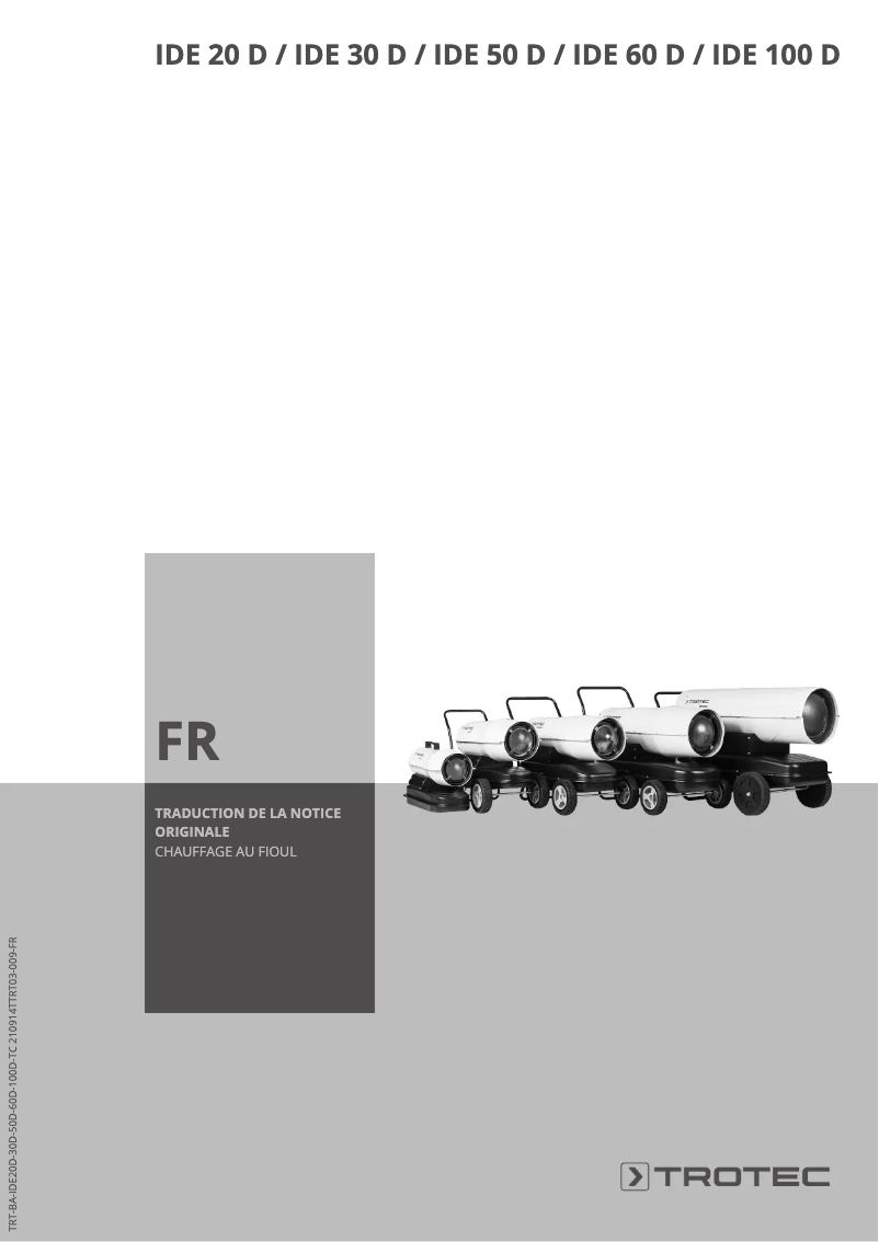 Page 1 de la notice Manuel utilisateur Trotec IDE 30 D