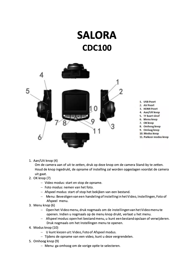 Page n°1 - Manuel utilisateur Salora CDC100