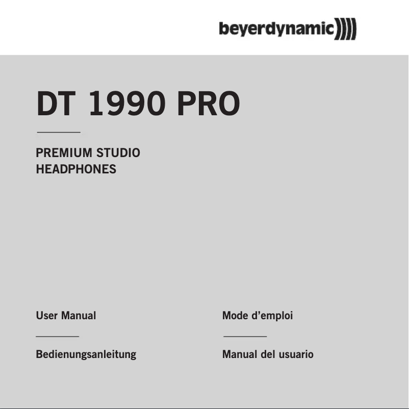 Image de la première page du manuel de l'appareil DT 1990 PRO