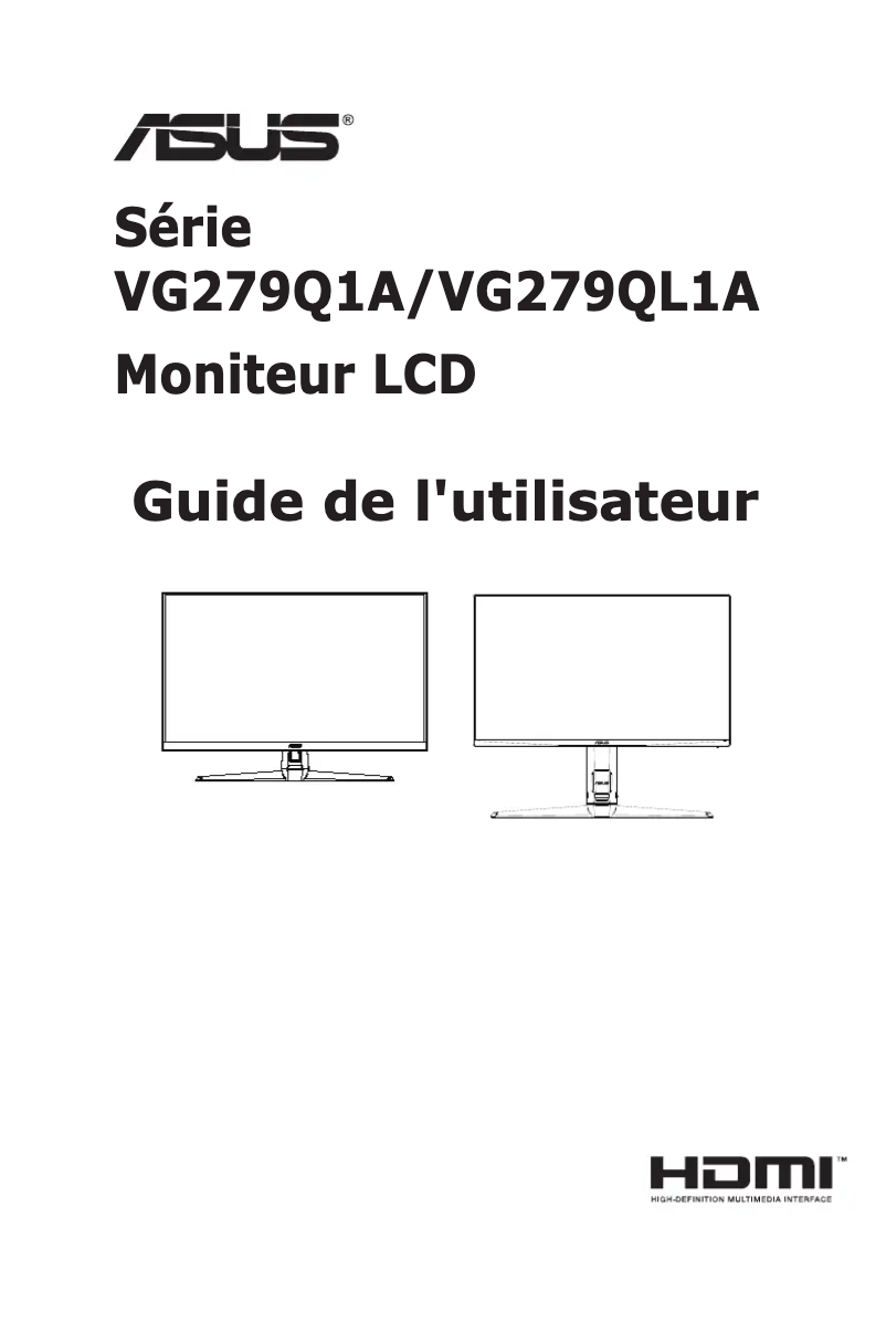 Page n°1 - Manuel utilisateur Asus TUF Gaming VG279QL1A