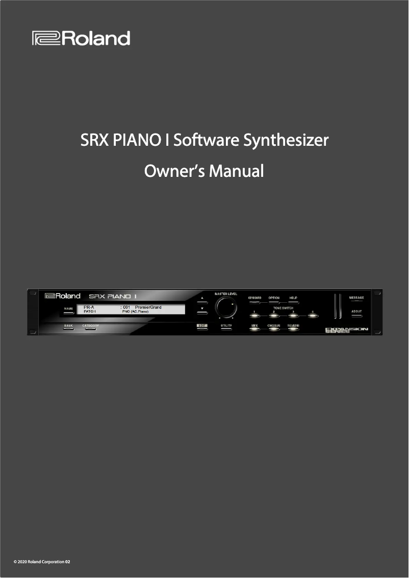 Image de la première page du manuel de l'appareil SRX PIANO I