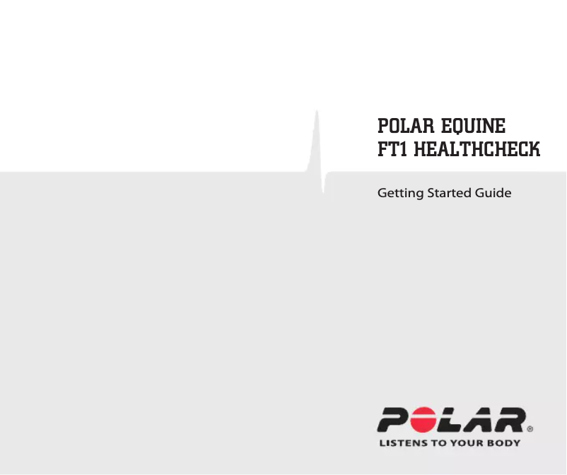 Image de la première page du manuel de l'appareil FT1 Healthcheck