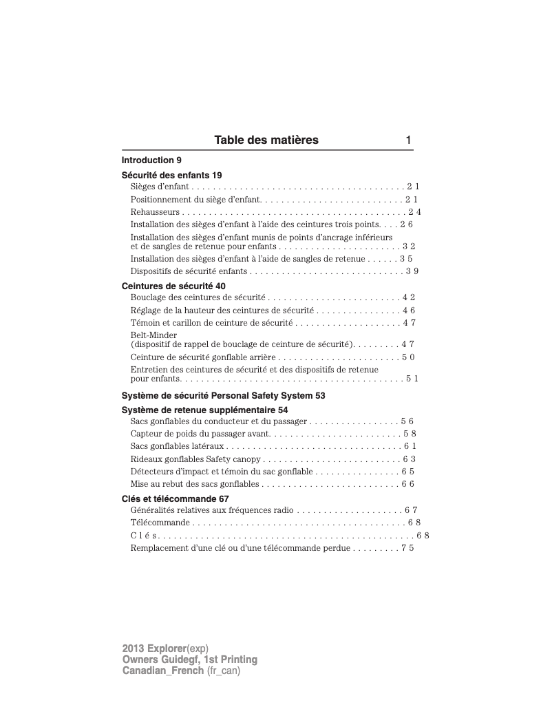 Image de la première page du manuel de l'appareil Explorer (2013)