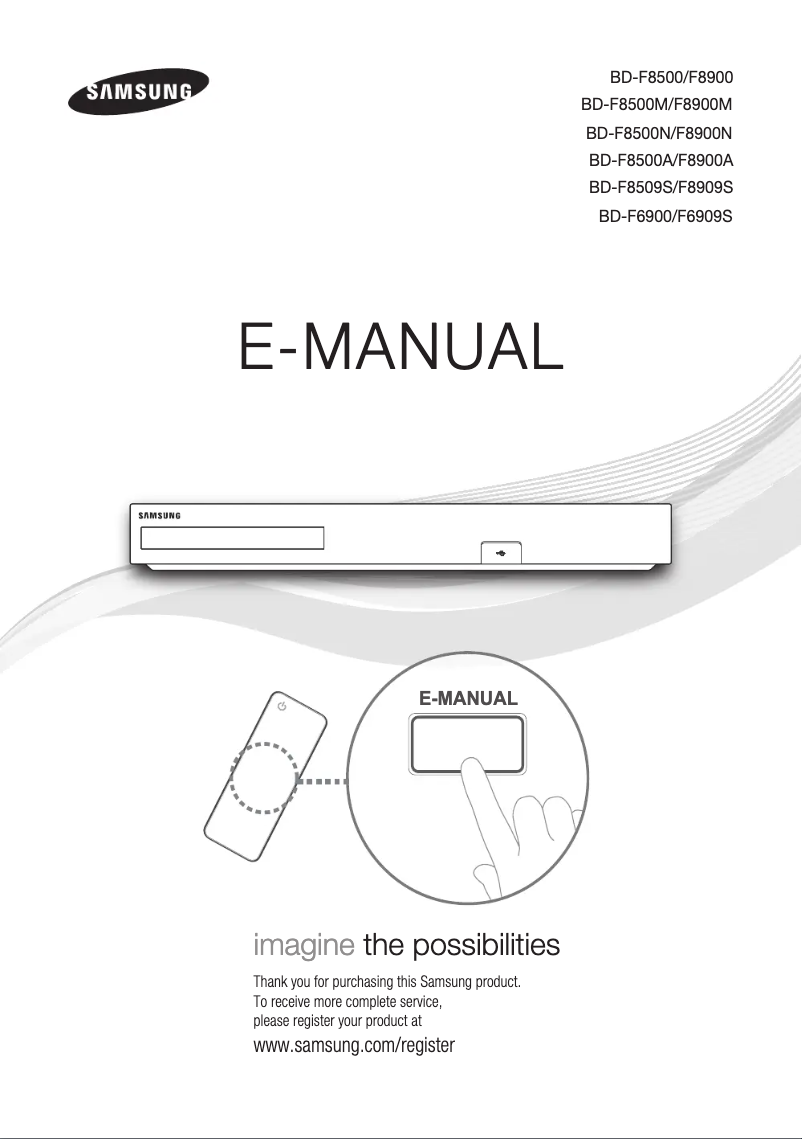 Page n°1 - Manuel utilisateur Samsung BD-F8500/EN