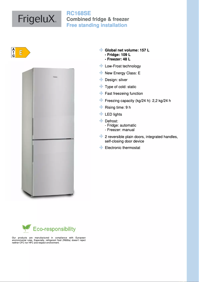 Image de la première page du manuel de l'appareil RC168SE