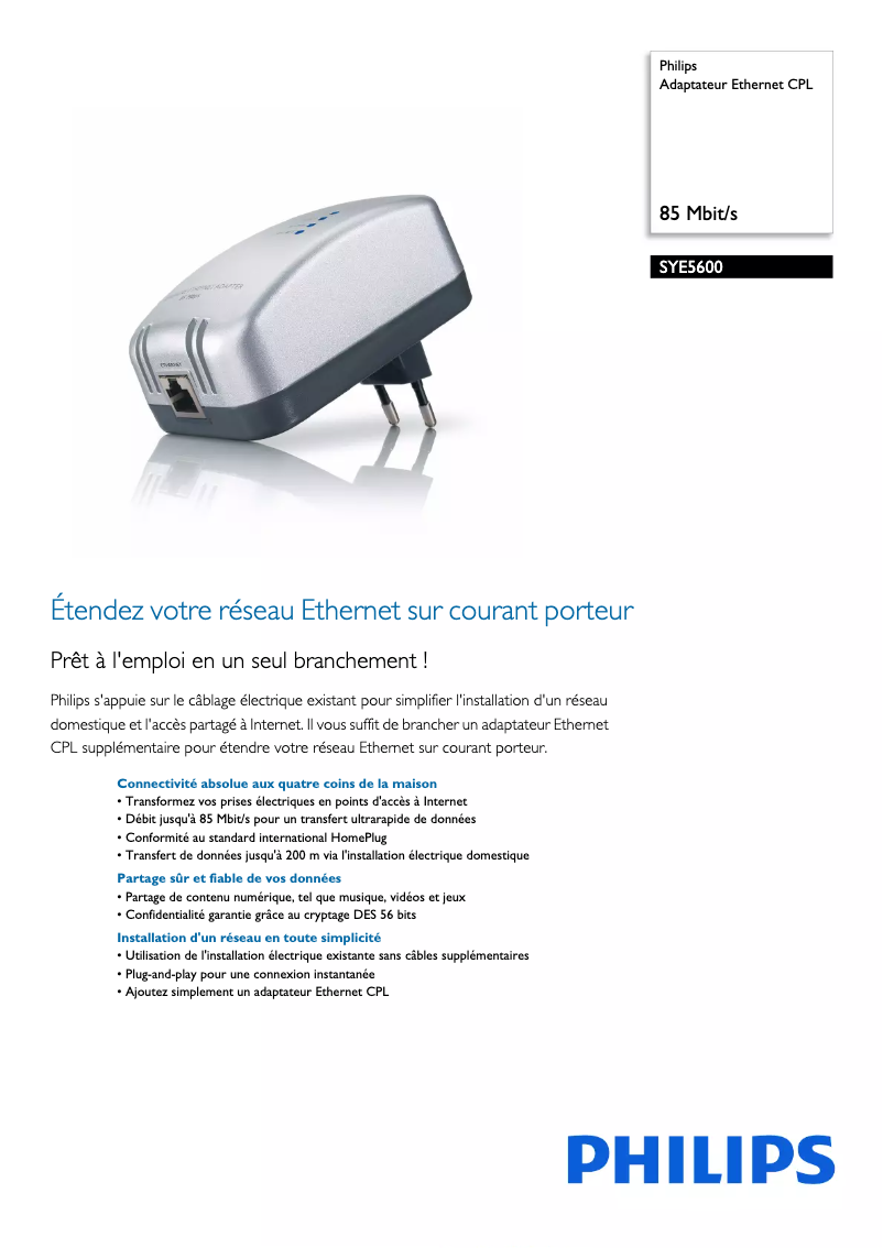 Image de la première page du manuel de l'appareil SYE5600