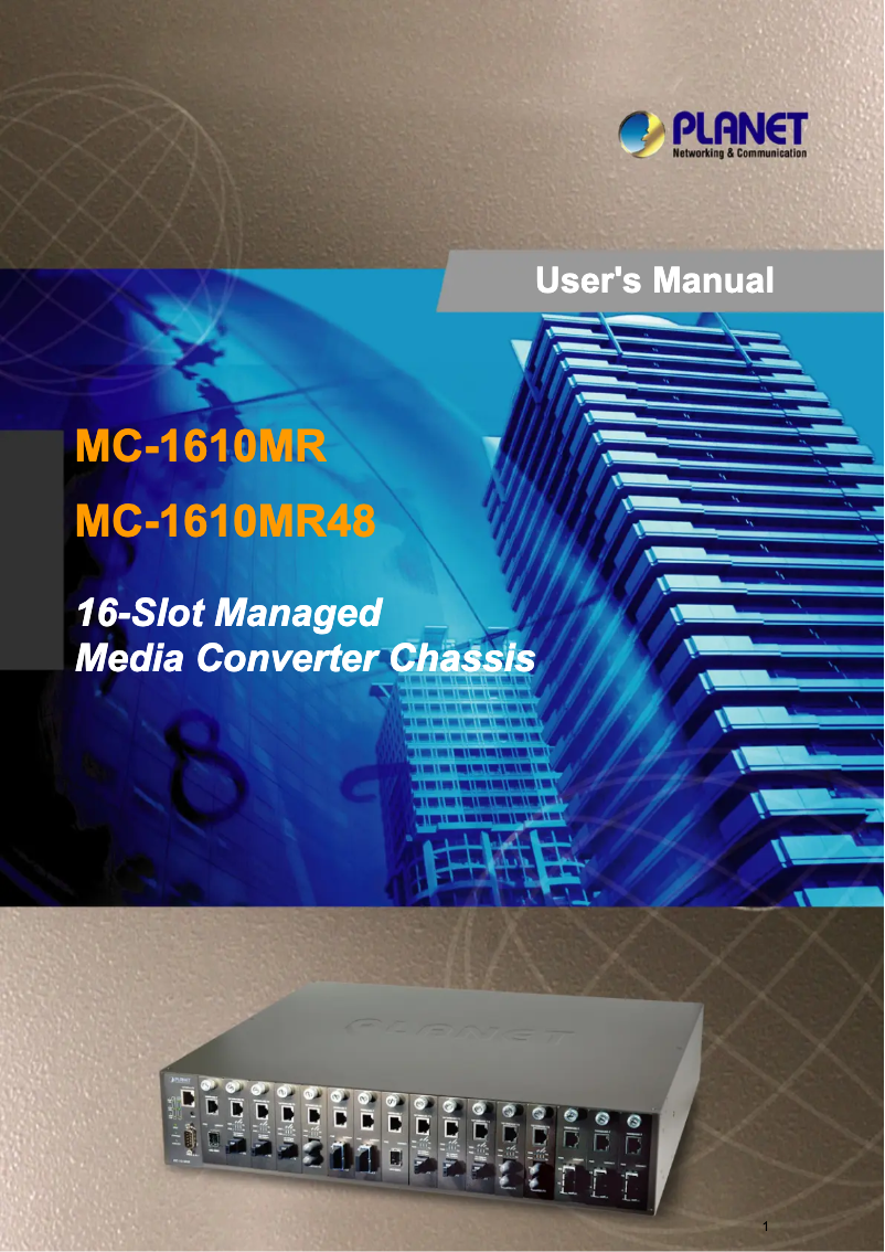 Image de la première page du manuel de l'appareil MC-1610MR48