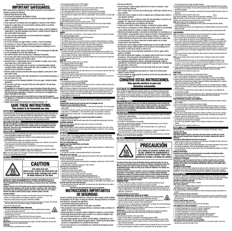 Page n°1 - Manuel utilisateur Black & Decker TO1356SG