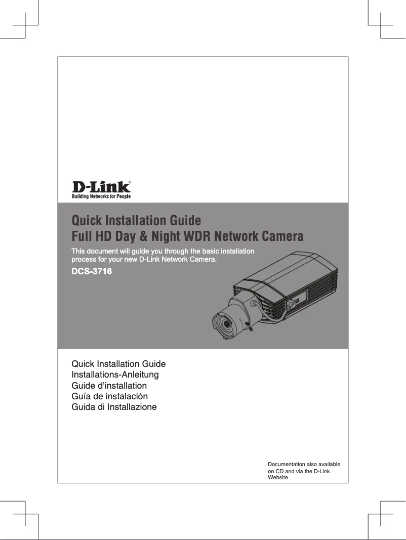 Page 1 de la notice Guide d'installation D-Link DCS-3716