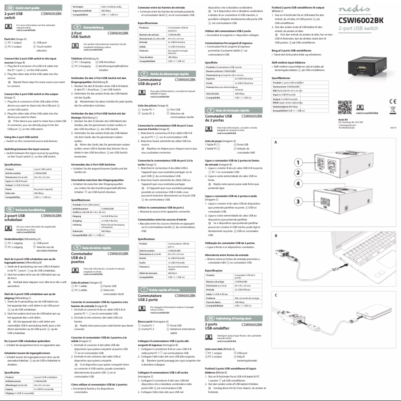 Page 1 de la notice Manuel utilisateur Nedis CSWI6002BK