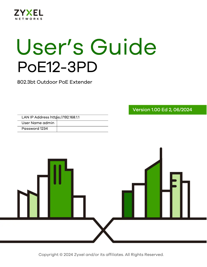 Page 1 de la notice Manuel utilisateur ZyXEL PoE12-3PD