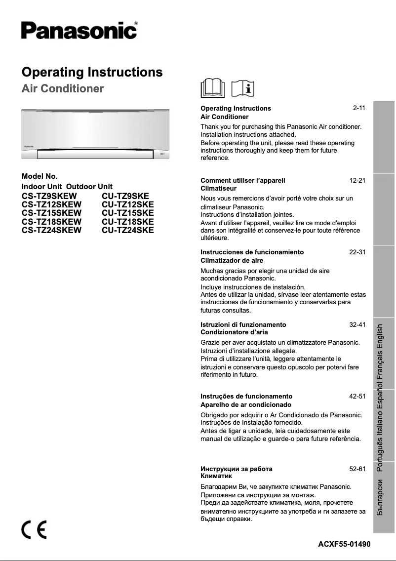 Página 1 del manual Manual de usuario Panasonic CU-TZ18SKE