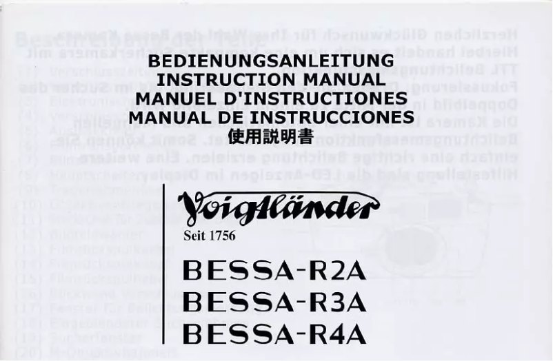 Page n°1 - Manuel utilisateur Voigtländer Bessa R4A