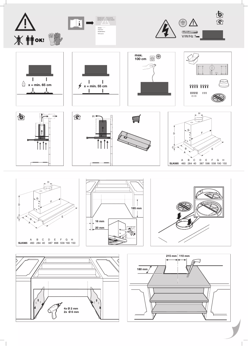 Page 1 de la notice Guide d'installation Pelgrim SLK685RVS