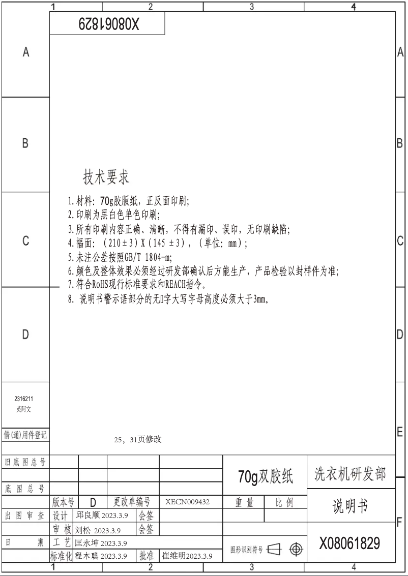 Image de la première page du manuel de l'appareil HWFS1015AB