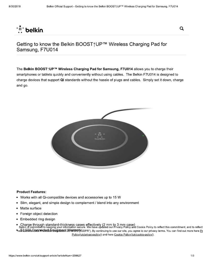 Page n°1 - Manuel utilisateur Belkin Boost↑Up Wireless