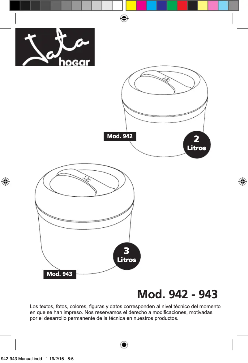 Page 1 de la notice Manuel utilisateur Jata 942