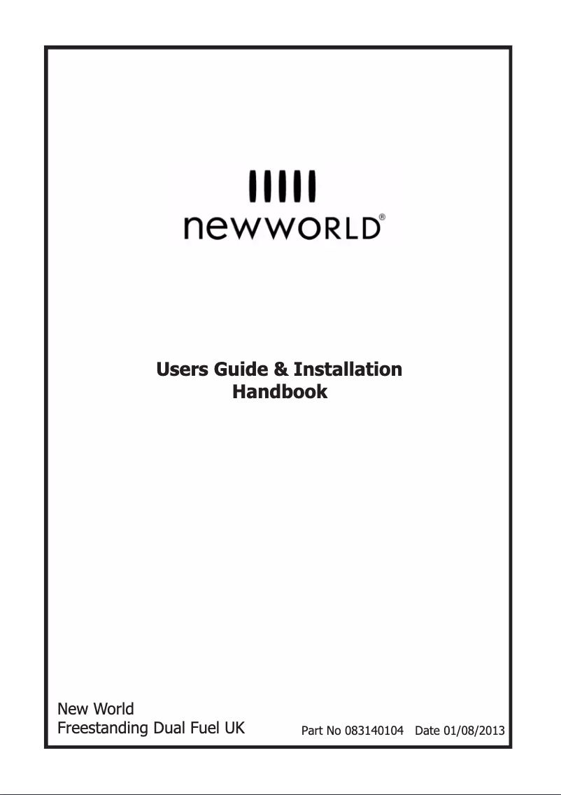 Page 1 de la notice Manuel utilisateur New World NW601DFDOL