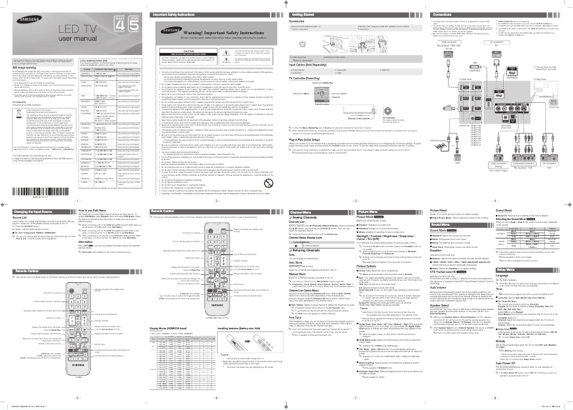Page n°1 - Manuel utilisateur Samsung UA48H5141AR