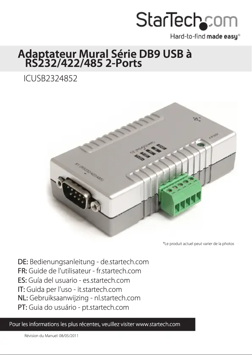 Imagen de la primera página del manual del dispositivo ICUSB2324852