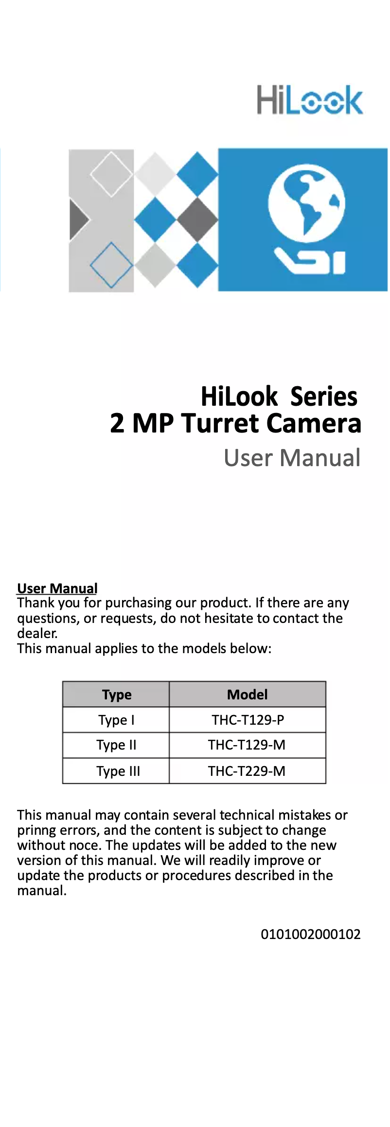 Image de la première page du manuel de l'appareil THC-T129-P