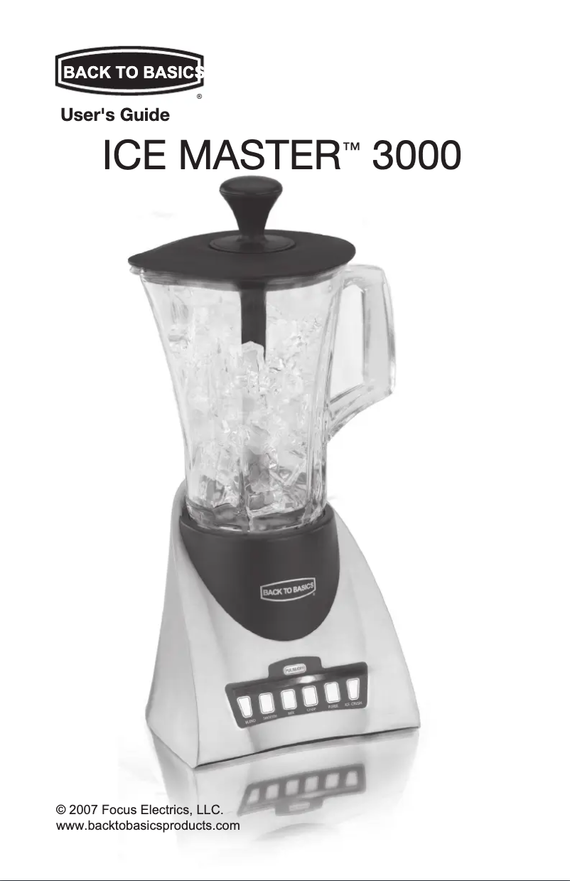 Page n°1 - Manuel utilisateur WestBend IMB1000