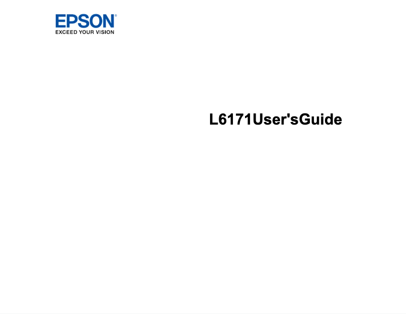 Image de la première page du manuel de l'appareil EcoTank L6171