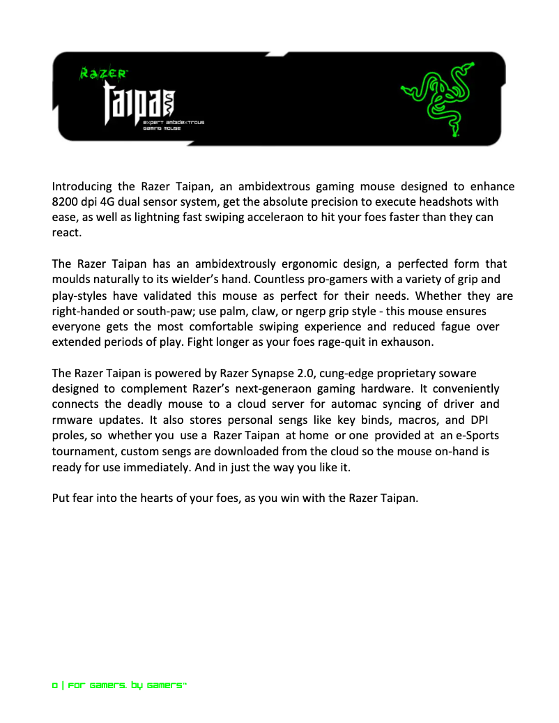 Página 1 del manual Manual de usuario Razer Taipan Expert
