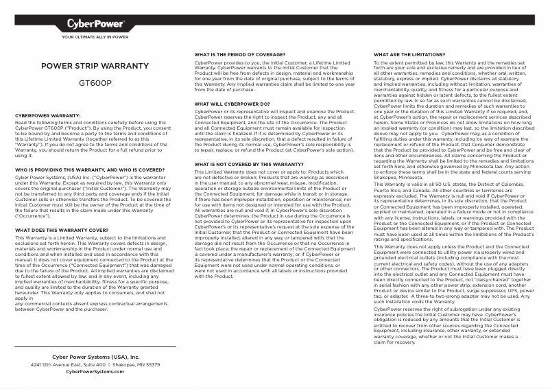 Image de la première page du manuel de l'appareil GT600P