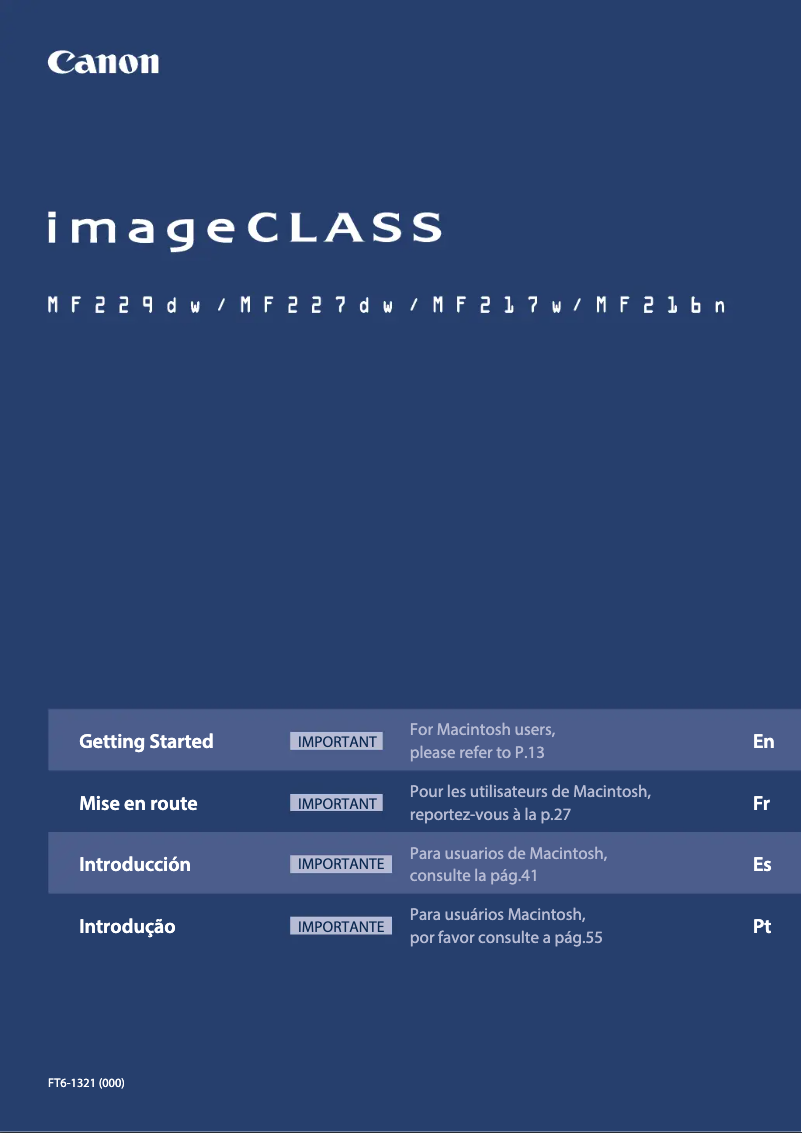 Page n°1 - Manuel utilisateur Canon imageCLASS MF227dw