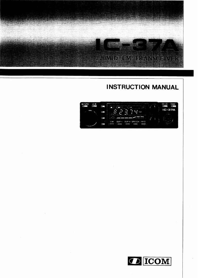 Page n°1 - Manuel utilisateur ICOM IC-37A