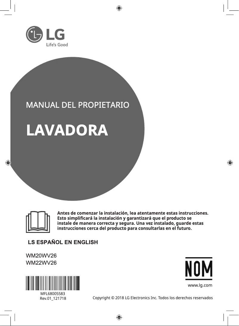 Page n°1 - Manuel utilisateur LG WM22WV26
