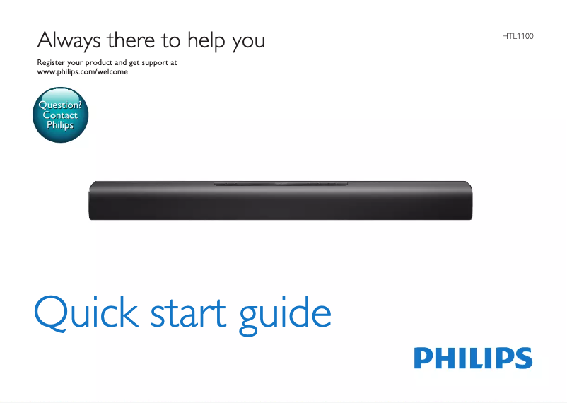 Page n°1 - Guide de démarrage rapide Philips HTL1100