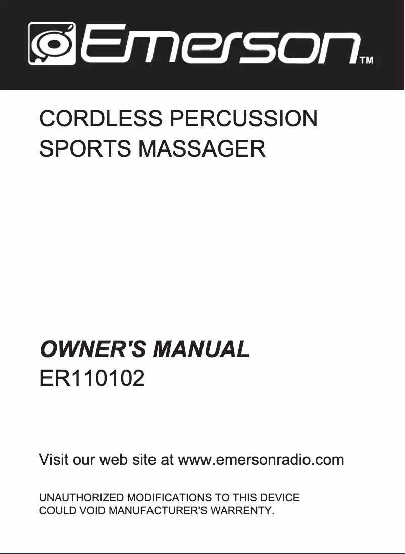 Page n°1 - Manuel utilisateur Emerson ER110102