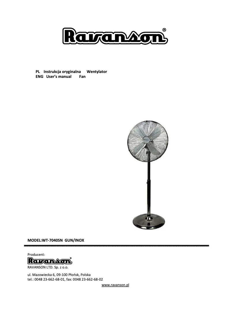 Image de la première page du manuel de l'appareil WT-7040S