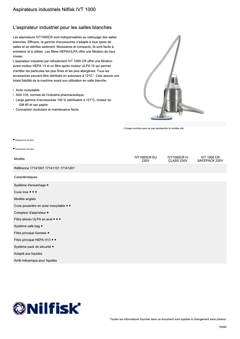 Image de la première page du manuel de l'appareil IVT1000