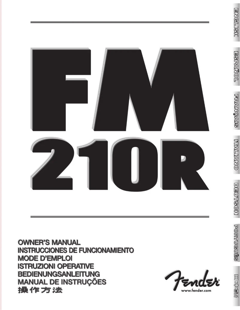 Page 1 de la notice Manuel utilisateur Fender FM 210R
