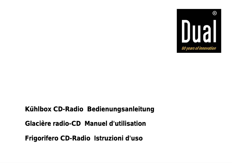 Page 1 de la notice Manuel utilisateur Dual Koelbox CD Radio