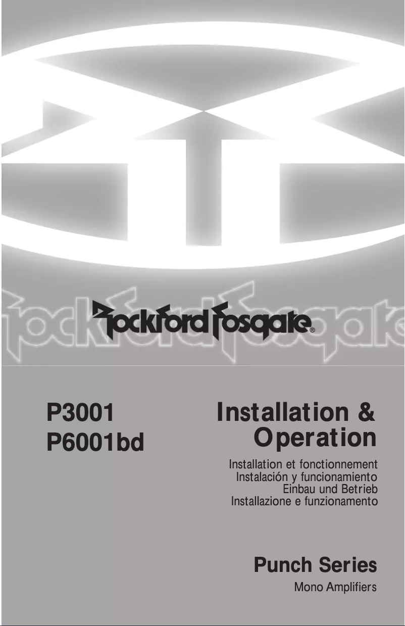 Page 1 de la notice Manuel utilisateur Rockford Fosgate Punch P8004