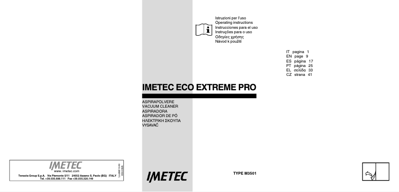 Page n°1 - Manuel utilisateur Imetec Extreme Pro