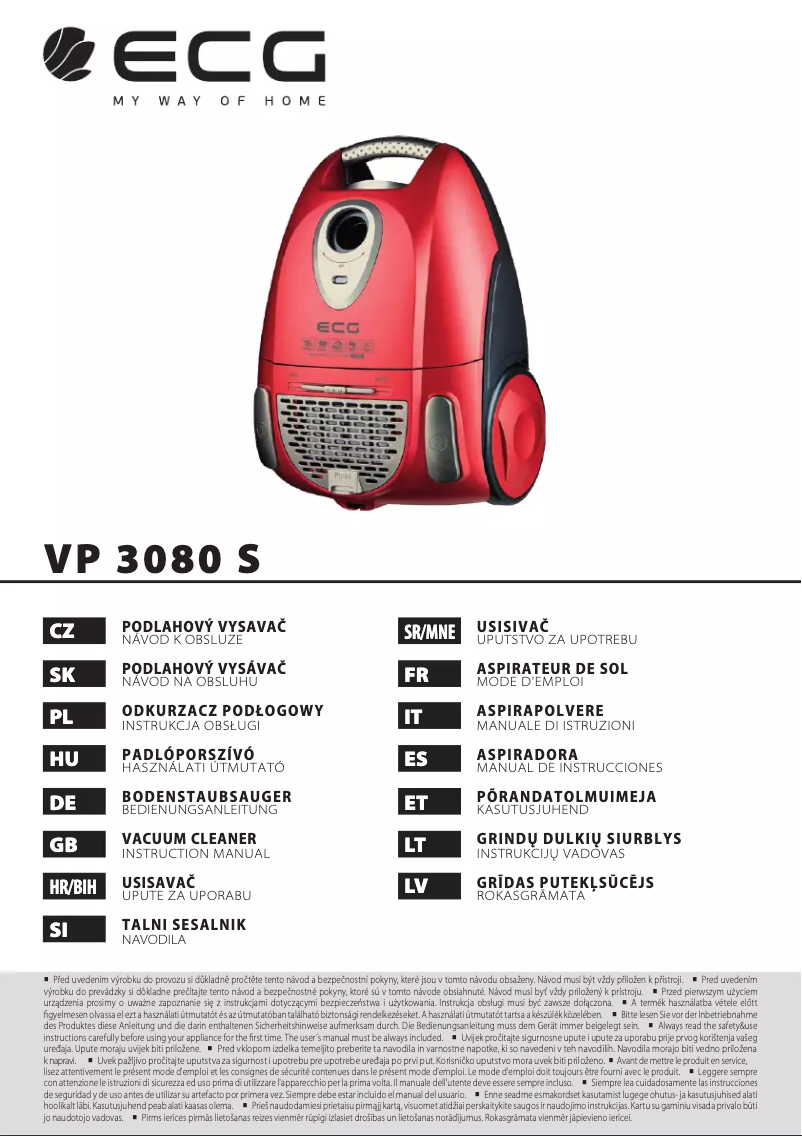 Page 1 of the manual User Manual ECG VP 3080 S